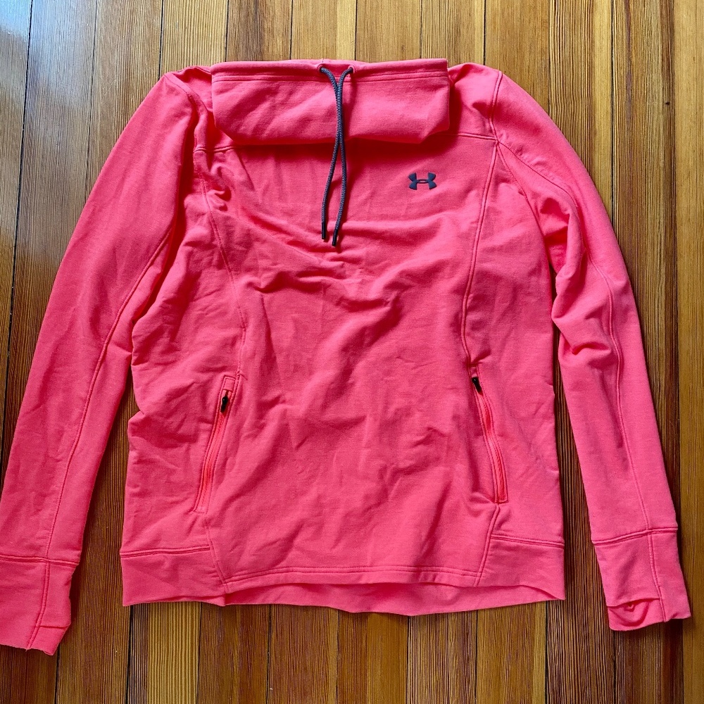 NWOT Pink Funnel Neck Under Armor Hoodie